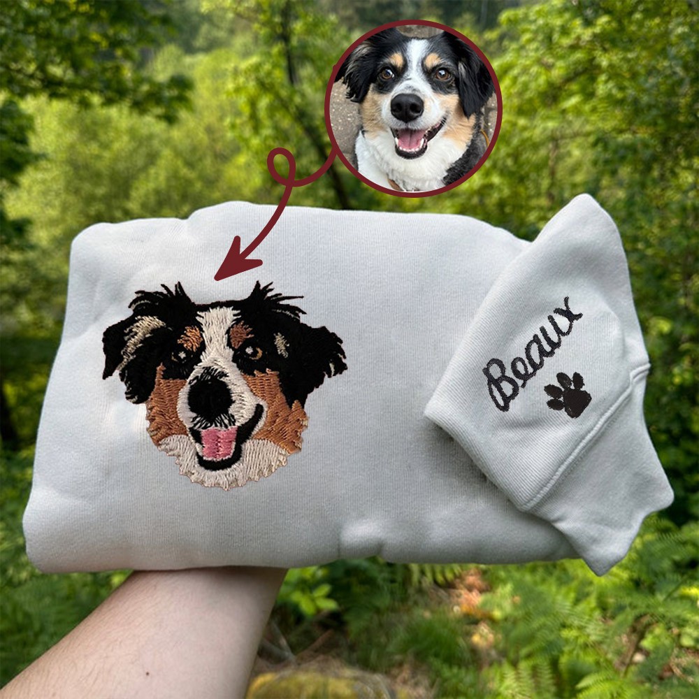 Sweat-shirt brodé personnalisé pour animal de compagnie pour le cadeau d’amoureux des chiens