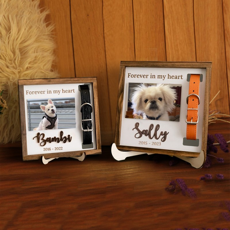 Perte personnalisée du cadre de collier pour animaux de compagnie Cadeau commémoratif pour les amoureux des animaux de compagnie