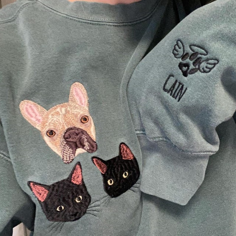 Sweat-shirt brodé personnalisé pour animal de compagnie pour le cadeau d’amoureux des chiens