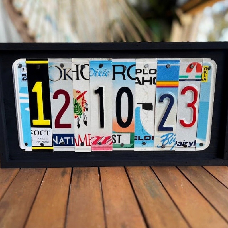Panneau de plaque d’immatriculation personnalisé pour cadeau de famille de mariage d’anniversaire