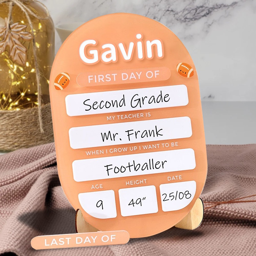Panneau d'école personnalisé en acrylique interchangeable pour premier et dernier jour, accessoire photo de rentrée scolaire
