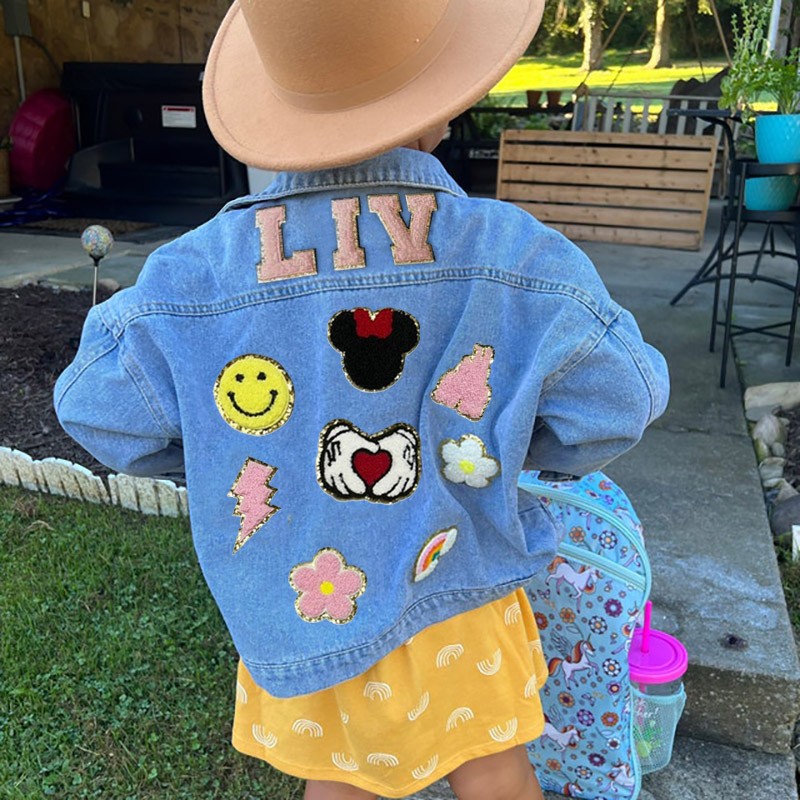 Lettre Personnalisée Patch Veste En Jean Avec Nom Pour Les Enfants Filles Cadeau