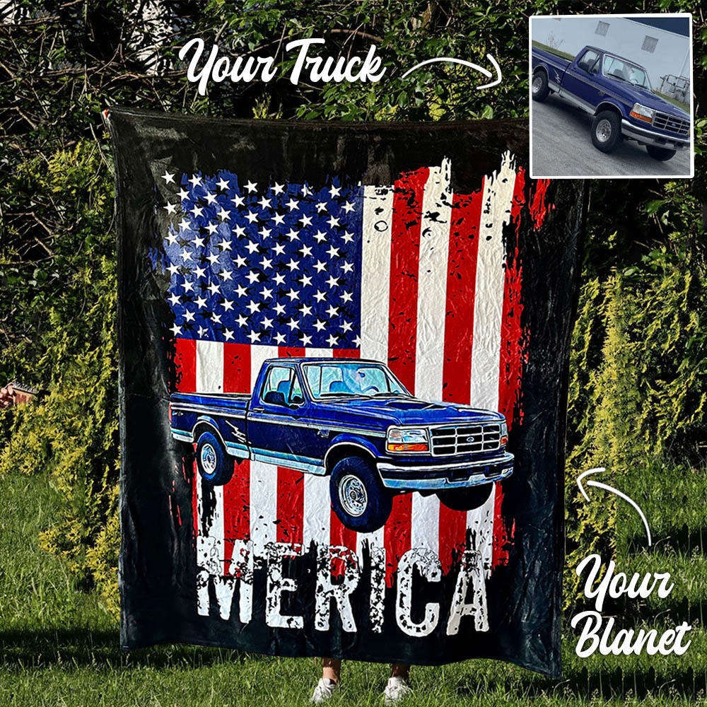 Couverture polaire personnalisée Merica Car pour lui, cadeau d'anniversaire