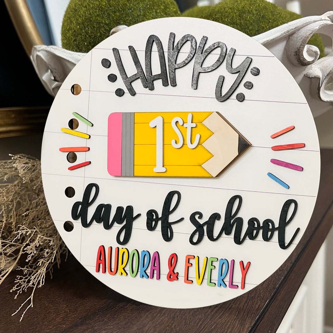 Panneau de rentrée scolaire interchangeable personnalisé, accessoire photo du premier jour d'école