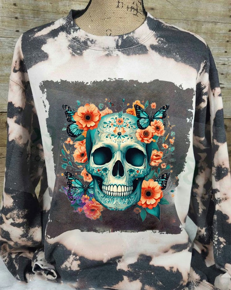Sweat à capuche gothique avec tête de mort pour les idées cadeaux d'Halloween