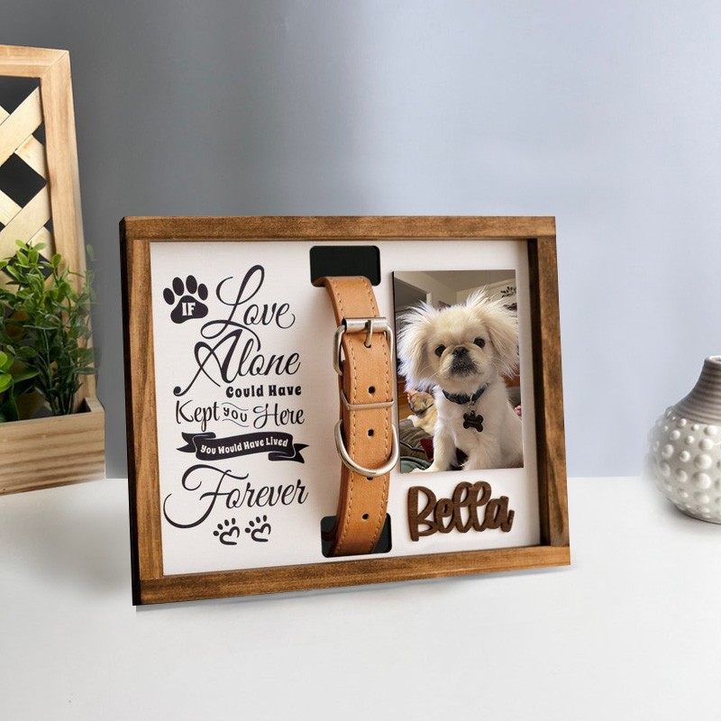 Perte personnalisée du cadre de collier pour animaux de compagnie Cadeau commémoratif pour les amoureux des animaux de compagnie