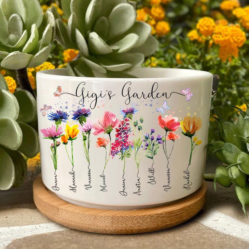 Mois de naissance personnalisé Pot de fleurs Cadeau unique pour Mamie Maman Noël