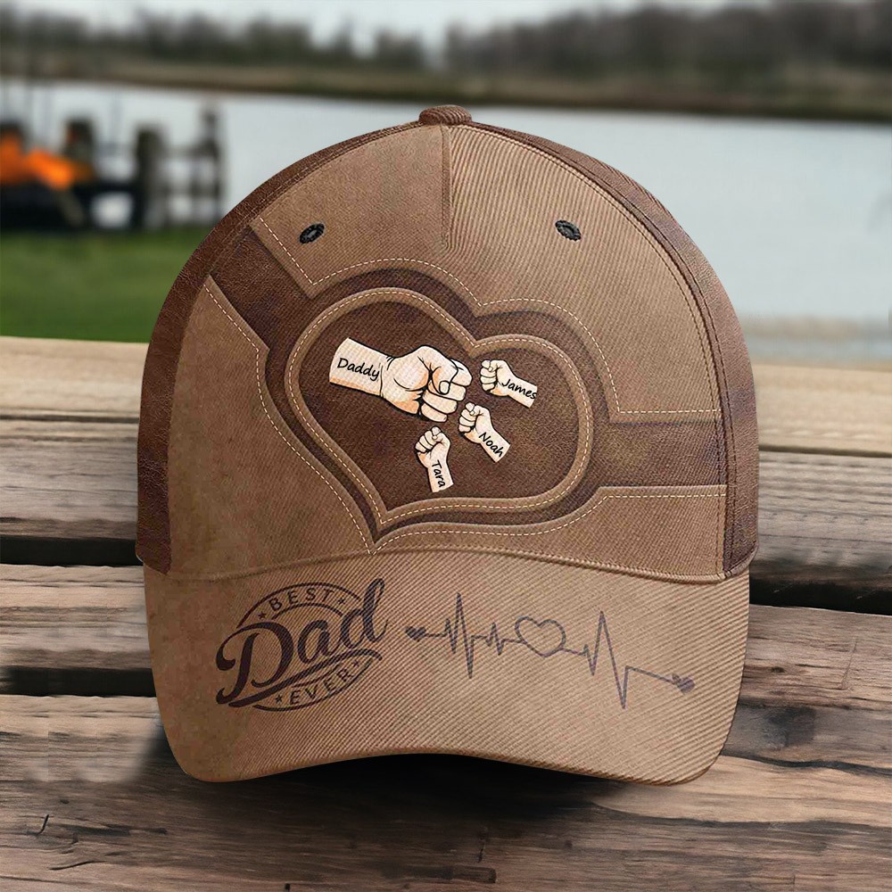 Casquette anti-choc personnalisée avec les noms des enfants pour papa, grand-père, cadeau de fête des pères