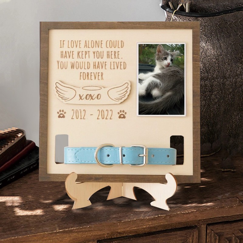 Perte personnalisée du cadre de collier pour animaux de compagnie Cadeau commémoratif pour les amoureux des animaux de compagnie