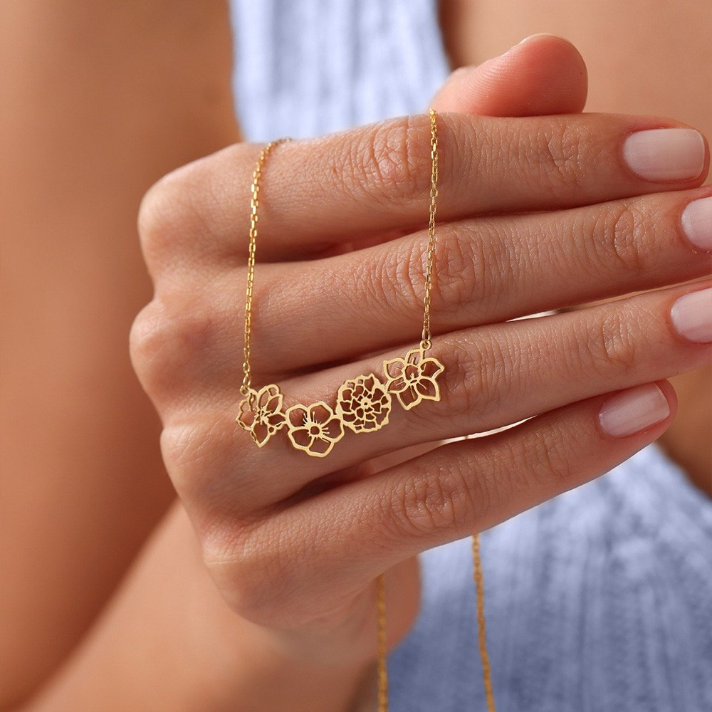 Collier de fleurs personnalisé, cadeau pour demoiselle d'honneur, anniversaire de femme