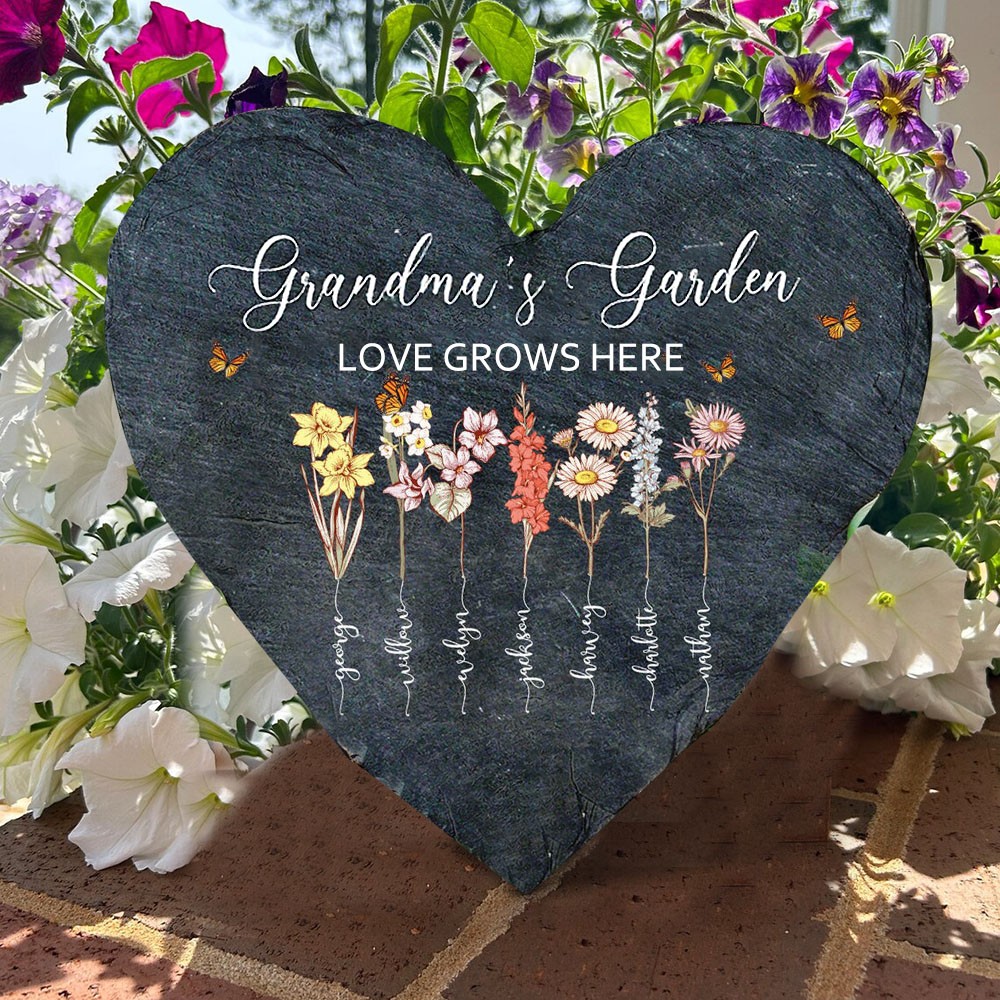 Plaque de fleur de naissance personnalisée pour grand-mère et grand-mère Idées de cadeaux de Noël pour maman et grand-mère