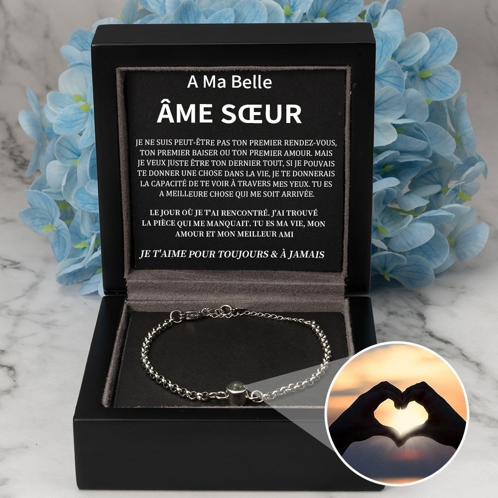 Bracelet de projection de photos personnalisé, cadeau de Saint-Valentin pour petite amie
