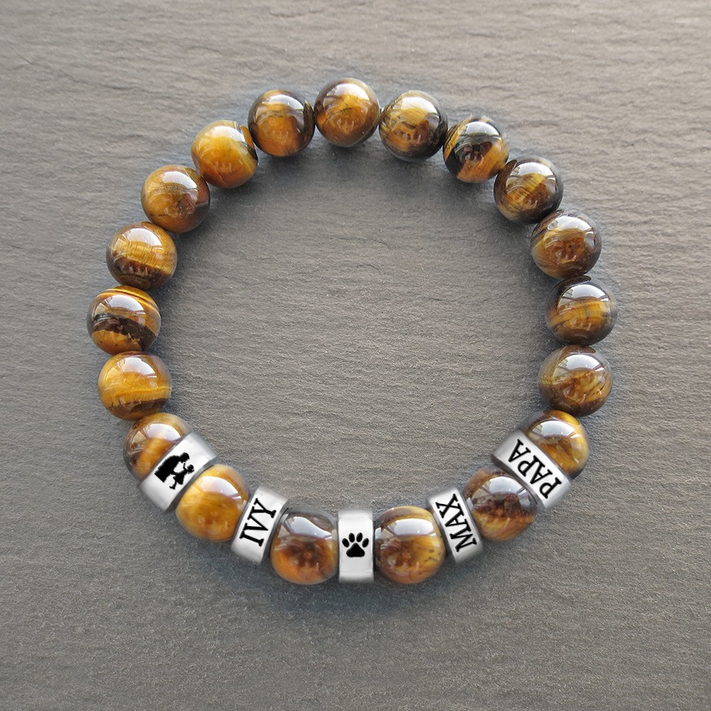 Bracelet homme personnalisé avec perles pour papa Idées cadeaux fête des pères