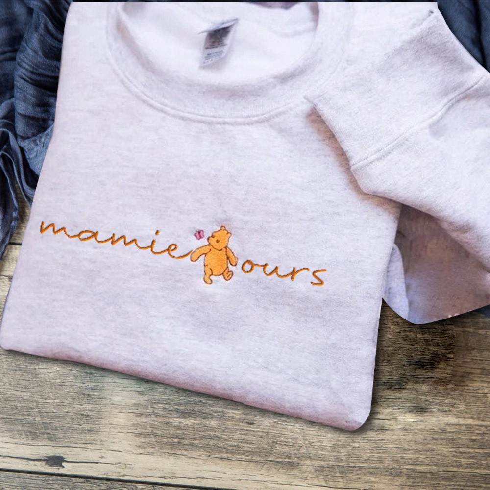 Ours brodé personnalisé Sweat-shirt Mama Idées cadeaux pour Noël Cadeau de famille