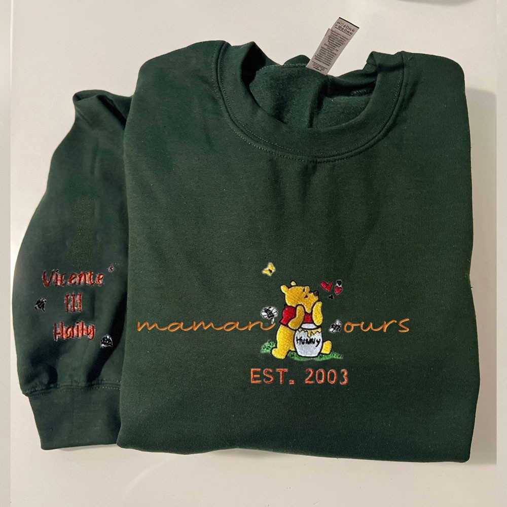 Ours brodé personnalisé Sweat-shirt Mama Idées cadeaux pour Noël Cadeau de famille