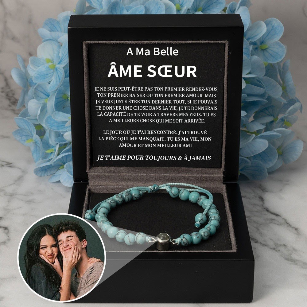 Idées de cadeaux d'anniversaire de Saint-Valentin pour un bracelet de projection photo personnalisé pour l'âme sœur