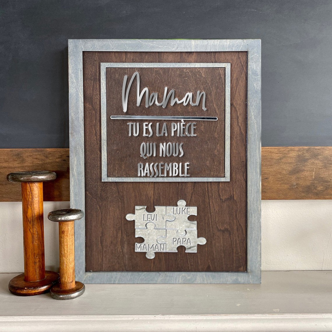 Panneau de puzzle personnalisé pour maman Panneau en bois unique pour cadeau de fête des mères