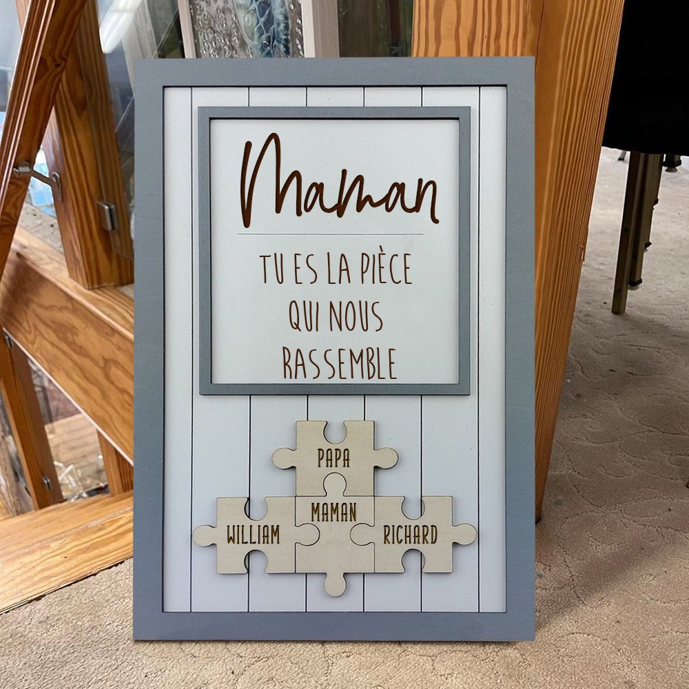 Panneau de puzzle personnalisé pour maman Panneau en bois unique pour cadeau de fête des mères