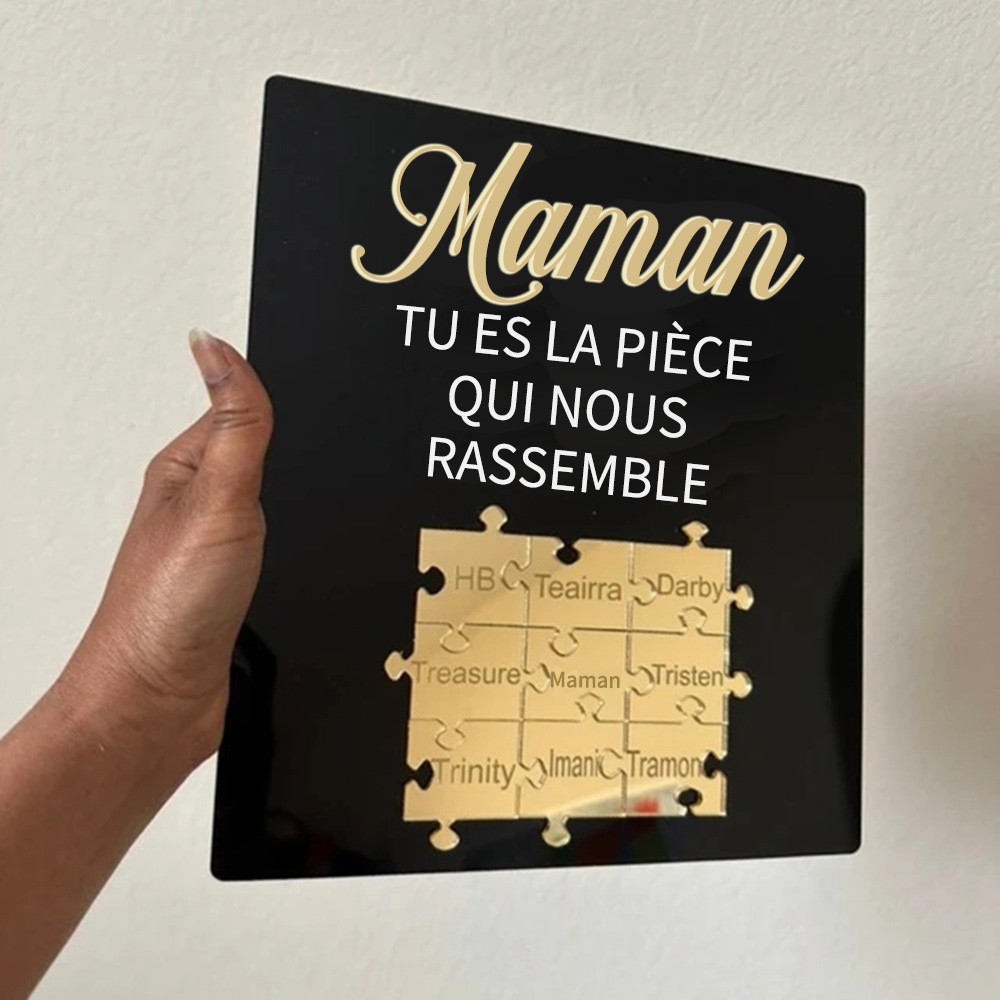 Panneau de puzzle personnalisé pour maman Panneau en bois unique pour cadeau de fête des mères