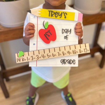 Panneau personnalisé du premier/dernier jour d'école, accessoire de rentrée scolaire, cadeau pour enfants