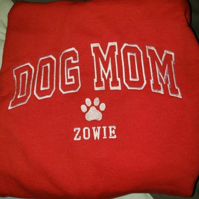 Sweat à capuche personnalisé avec empreinte de patte brodée avec contour d'oreille de chien pour cadeau pour maman de chien amoureux des animaux de compagnie