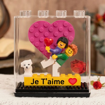 Figurines Miniatures de Couple Personnalisées avec Prénoms pour Petit Ami et Petite Amie Cadeau de Saint-Valentin
