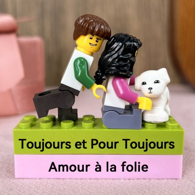 Figurines Miniatures de Couple Personnalisées avec Ses Prénoms à Elle et Lui Cadeau pour la Saint-Valentin