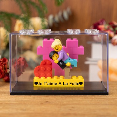 Figurines Miniatures de Couple Personnalisées avec Prénoms pour Petit Ami et Petite Amie Cadeau de Saint-Valentin