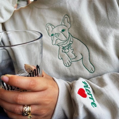 Sweat-shirt brodé personnalisé pour animaux de compagnie pour cadeau d’amoureux des chiens
