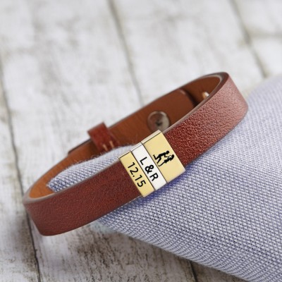 Bracelet de perles personnalisé fait à la main avec le nom de l’amoureux et le symbole pour lui Cadeaux d’anniversaire