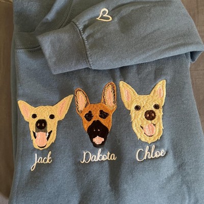 Sweat-shirt brodé personnalisé pour animal de compagnie pour le cadeau d’amoureux des chiens