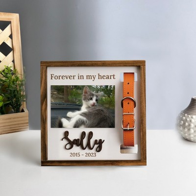 Perte personnalisée du cadre de collier pour animaux de compagnie Cadeau commémoratif pour les amoureux des animaux de compagnie