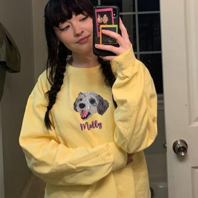 Sweat-shirt brodé personnalisé pour animal de compagnie pour le cadeau d’amoureux des chiens