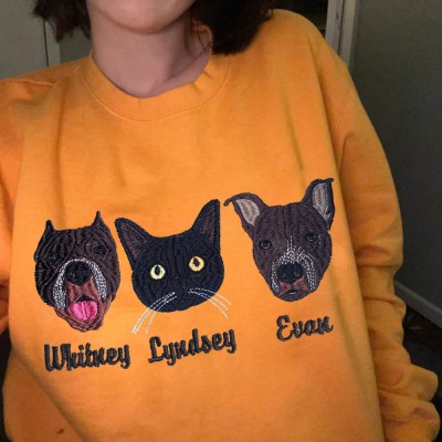 Sweat-shirt brodé personnalisé pour animal de compagnie pour le cadeau d’amoureux des chiens