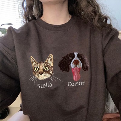 Sweat-shirt pour animal de compagnie brodé personnalisé pour chien chat amoureux cadeau