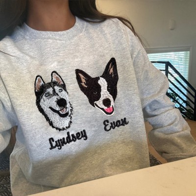 Sweat-shirt pour animal de compagnie brodé personnalisé pour chien chat amoureux cadeau