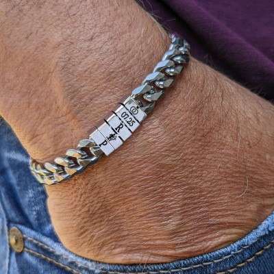 Bracelet Homme Personnalisé Avec Perles Pour Petit Ami Mari Cadeaux La Saint-Valentin
