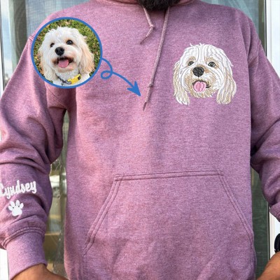 Sweat à capuche brodé personnalisé pour animaux de compagnie pour le cadeau d’amoureux des chiens