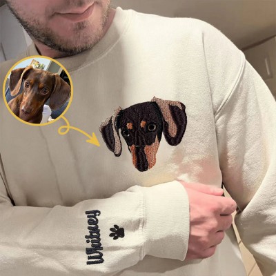 Sweat-shirt brodé personnalisé pour animal de compagnie pour le cadeau d’amoureux des chiens