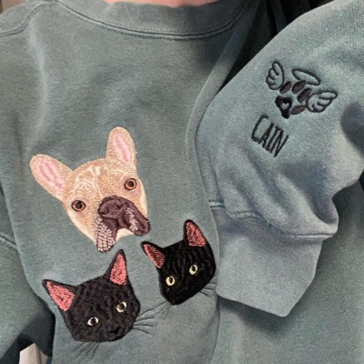 Sweat-shirt brodé personnalisé pour animal de compagnie pour le cadeau d’amoureux des chiens