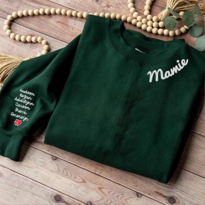 Idées cadeaux de sweat-shirt à capuche brodé personnalisé Mimi pour maman grand-mère Noël