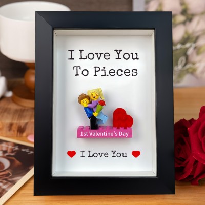 Cadre à Figurines Miniatures de Couple Personnalisées avec Prénoms à Elle et Lui Cadeau pour la Saint-Valentin
