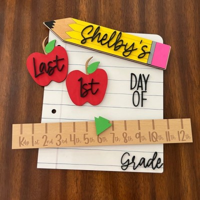 Panneau personnalisé du premier/dernier jour d'école, accessoire de rentrée scolaire, cadeau pour enfants