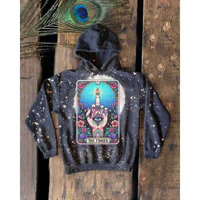 Sweat à capuche Tarot The Finger Skeleton pour des idées cadeaux