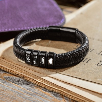 Bracelet personnalisé pour homme avec perles pour papa, petit ami, mari, idées cadeaux
