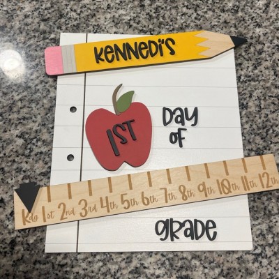 Panneau personnalisé du premier/dernier jour d'école, accessoire de rentrée scolaire, cadeau pour enfants