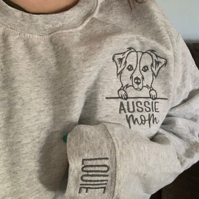 Sweat-shirt personnalisé brodé de portrait d’animal de compagnie pour les cadeaux d’amoureux des animaux de compagnie