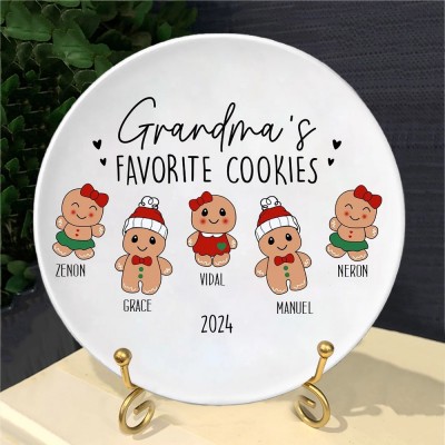Plateau de Noël personnalisé Cadeau de biscuits préférés de grand-mère des petits-enfants