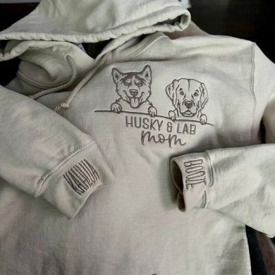 Sweat-shirt personnalisé brodé de portrait d’animal de compagnie pour les cadeaux d’amoureux des animaux de compagnie
