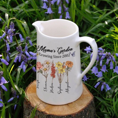 Vase à fleurs personnalisé du jardin de naissance du mois de naissance pour les idées cadeaux de Noël